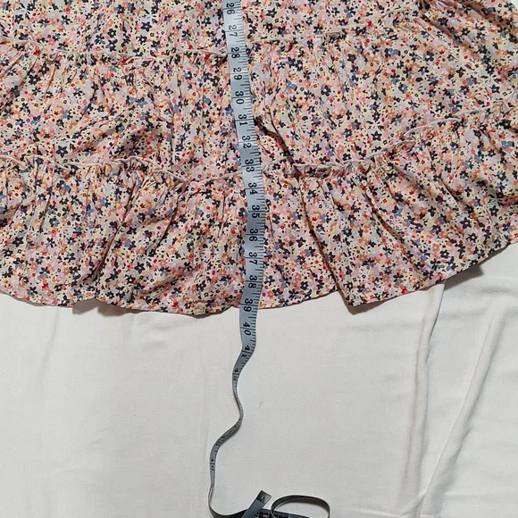 Ladies Blue/Pink Floral Dress with Flutter Sleeves Size 2x - Picture 10 of 11